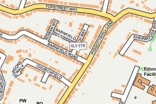 AL5 5TR map - OS OpenMap – Local (Ordnance Survey) AL5 5TR map - OS OpenMap – Local (Ordnance Survey)