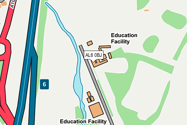 AL6 0BJ map - OS OpenMap – Local (Ordnance Survey) AL6 0BJ map - OS OpenMap – Local (Ordnance Survey)