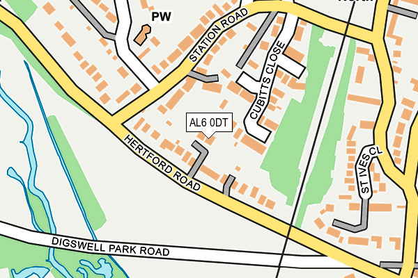 AL6 0DT map - OS OpenMap – Local (Ordnance Survey) AL6 0DT map - OS OpenMap – Local (Ordnance Survey)