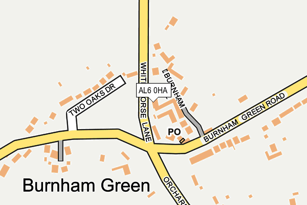 AL6 0HA map - OS OpenMap – Local (Ordnance Survey)