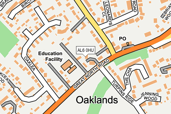 AL6 0HU map - OS OpenMap – Local (Ordnance Survey) AL6 0HU map - OS OpenMap – Local (Ordnance Survey)