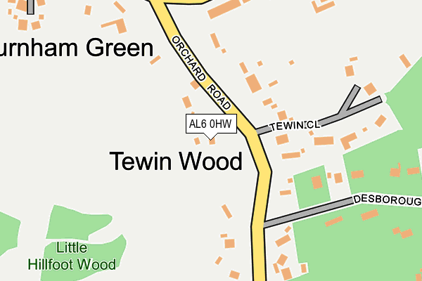 AL6 0HW map - OS OpenMap – Local (Ordnance Survey)