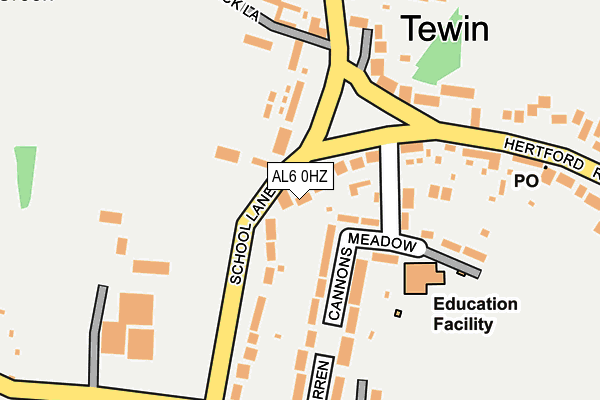 AL6 0HZ map - OS OpenMap – Local (Ordnance Survey) AL6 0HZ map - OS OpenMap – Local (Ordnance Survey)