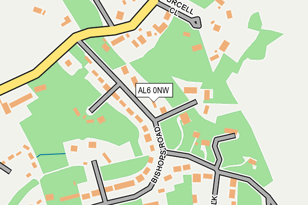 AL6 0NW map - OS OpenMap – Local (Ordnance Survey) AL6 0NW map - OS OpenMap – Local (Ordnance Survey)