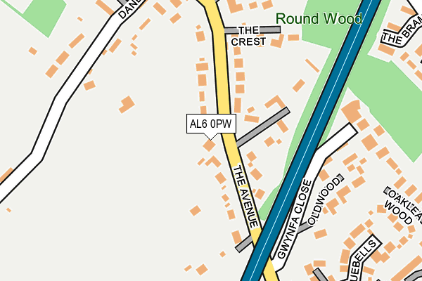 AL6 0PW map - OS OpenMap – Local (Ordnance Survey) AL6 0PW map - OS OpenMap – Local (Ordnance Survey)