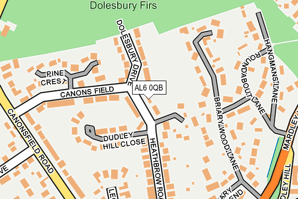 AL6 0QB map - OS OpenMap – Local (Ordnance Survey) AL6 0QB map - OS OpenMap – Local (Ordnance Survey)