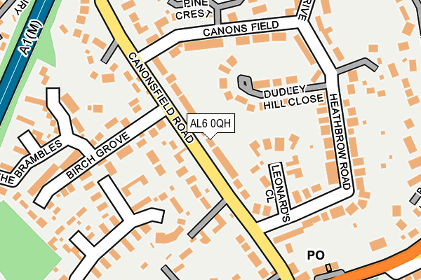 AL6 0QH map - OS OpenMap – Local (Ordnance Survey) AL6 0QH map - OS OpenMap – Local (Ordnance Survey)