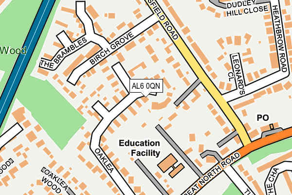 AL6 0QN map - OS OpenMap – Local (Ordnance Survey) AL6 0QN map - OS OpenMap – Local (Ordnance Survey)