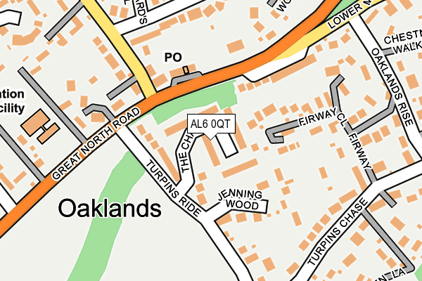 AL6 0QT map - OS OpenMap – Local (Ordnance Survey) AL6 0QT map - OS OpenMap – Local (Ordnance Survey)