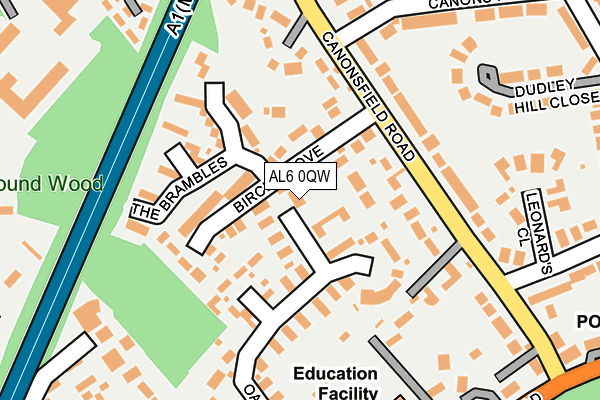 AL6 0QW map - OS OpenMap – Local (Ordnance Survey) AL6 0QW map - OS OpenMap – Local (Ordnance Survey)
