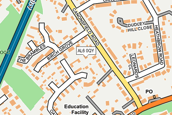 AL6 0QY map - OS OpenMap – Local (Ordnance Survey) AL6 0QY map - OS OpenMap – Local (Ordnance Survey)