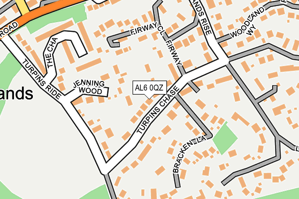 AL6 0QZ map - OS OpenMap – Local (Ordnance Survey) AL6 0QZ map - OS OpenMap – Local (Ordnance Survey)