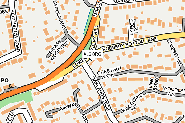 AL6 0RG map - OS OpenMap – Local (Ordnance Survey) AL6 0RG map - OS OpenMap – Local (Ordnance Survey)