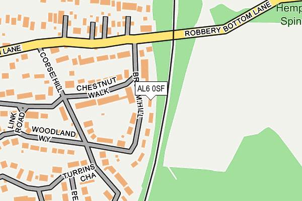 AL6 0SF map - OS OpenMap – Local (Ordnance Survey) AL6 0SF map - OS OpenMap – Local (Ordnance Survey)