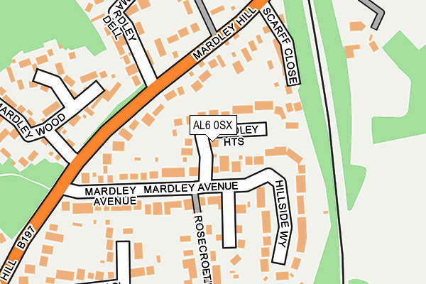 AL6 0SX map - OS OpenMap – Local (Ordnance Survey) AL6 0SX map - OS OpenMap – Local (Ordnance Survey)