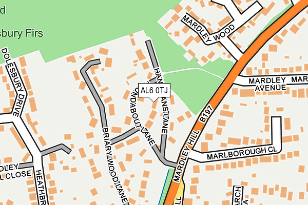 AL6 0TJ map - OS OpenMap – Local (Ordnance Survey) AL6 0TJ map - OS OpenMap – Local (Ordnance Survey)