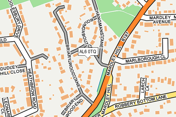 AL6 0TQ map - OS OpenMap – Local (Ordnance Survey) AL6 0TQ map - OS OpenMap – Local (Ordnance Survey)