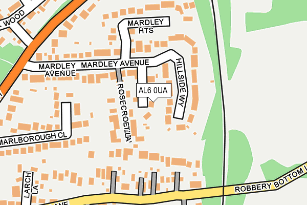 AL6 0UA map - OS OpenMap – Local (Ordnance Survey) AL6 0UA map - OS OpenMap – Local (Ordnance Survey)