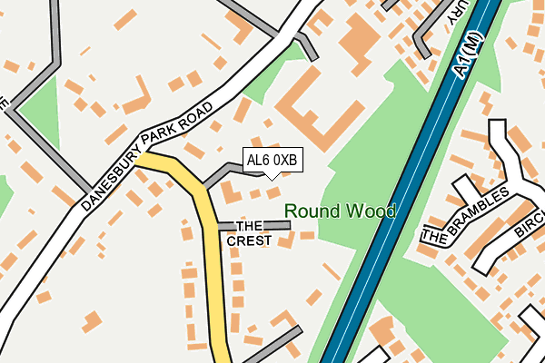 AL6 0XB map - OS OpenMap – Local (Ordnance Survey)