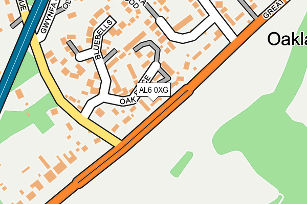 AL6 0XG map - OS OpenMap – Local (Ordnance Survey) AL6 0XG map - OS OpenMap – Local (Ordnance Survey)