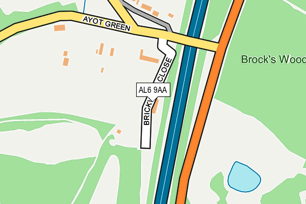 AL6 9AA map - OS OpenMap – Local (Ordnance Survey)