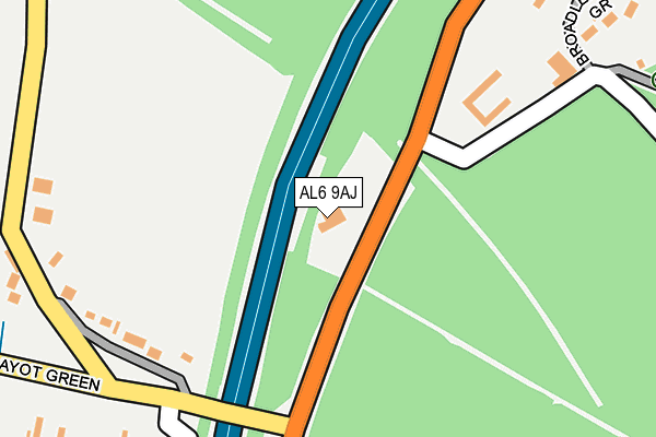 AL6 9AJ map - OS OpenMap – Local (Ordnance Survey) AL6 9AJ map - OS OpenMap – Local (Ordnance Survey)