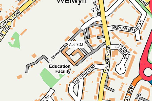 AL6 9DJ map - OS OpenMap – Local (Ordnance Survey) AL6 9DJ map - OS OpenMap – Local (Ordnance Survey)