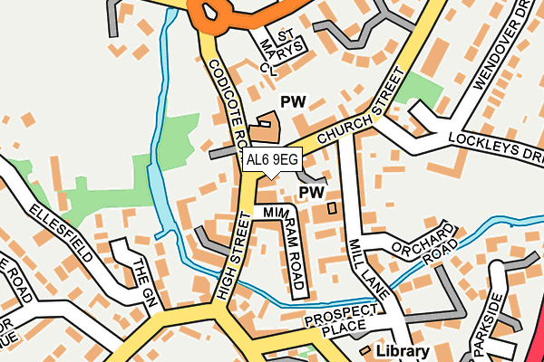 AL6 9EG map - OS OpenMap – Local (Ordnance Survey) AL6 9EG map - OS OpenMap – Local (Ordnance Survey)
