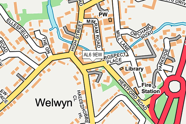 AL6 9EW map - OS OpenMap – Local (Ordnance Survey) AL6 9EW map - OS OpenMap – Local (Ordnance Survey)