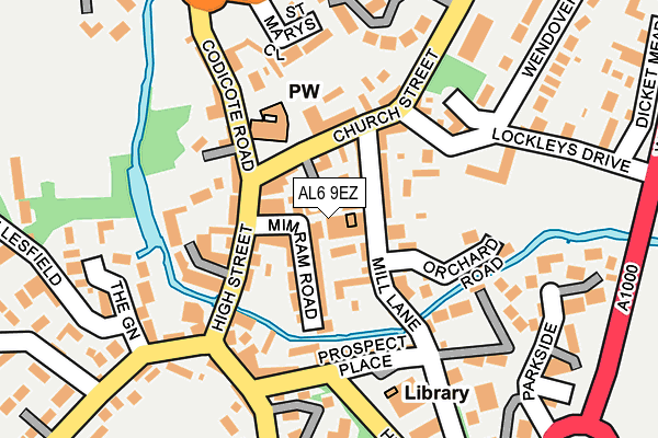 AL6 9EZ map - OS OpenMap – Local (Ordnance Survey) AL6 9EZ map - OS OpenMap – Local (Ordnance Survey)