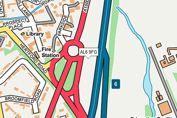 AL6 9FG map - OS OpenMap – Local (Ordnance Survey) AL6 9FG map - OS OpenMap – Local (Ordnance Survey)