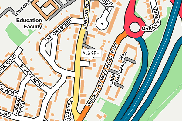 AL6 9FH map - OS OpenMap – Local (Ordnance Survey) AL6 9FH map - OS OpenMap – Local (Ordnance Survey)