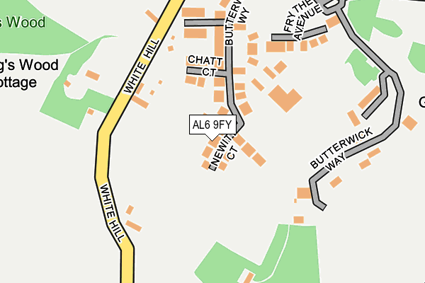 AL6 9FY map - OS OpenMap – Local (Ordnance Survey) AL6 9FY map - OS OpenMap – Local (Ordnance Survey)