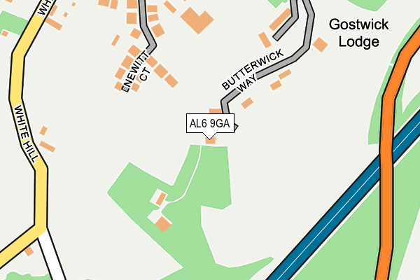 AL6 9GA map - OS OpenMap – Local (Ordnance Survey) AL6 9GA map - OS OpenMap – Local (Ordnance Survey)