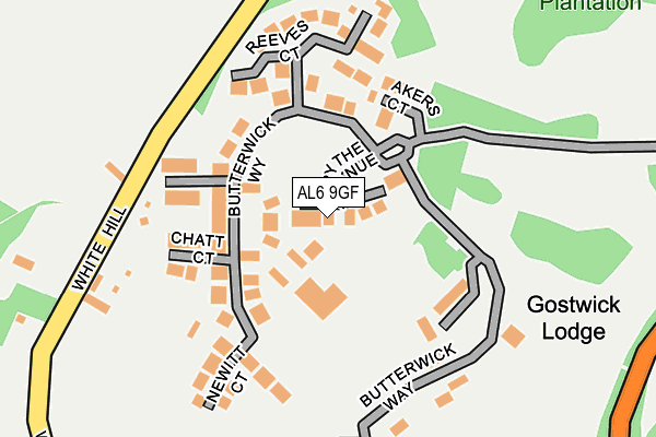 AL6 9GF map - OS OpenMap – Local (Ordnance Survey) AL6 9GF map - OS OpenMap – Local (Ordnance Survey)