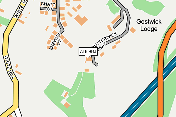AL6 9GJ map - OS OpenMap – Local (Ordnance Survey) AL6 9GJ map - OS OpenMap – Local (Ordnance Survey)