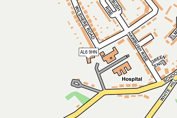 AL6 9HN map - OS OpenMap – Local (Ordnance Survey) AL6 9HN map - OS OpenMap – Local (Ordnance Survey)