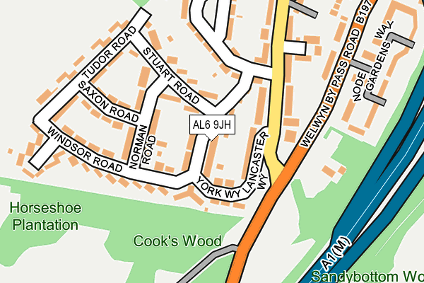 AL6 9JH map - OS OpenMap – Local (Ordnance Survey) AL6 9JH map - OS OpenMap – Local (Ordnance Survey)