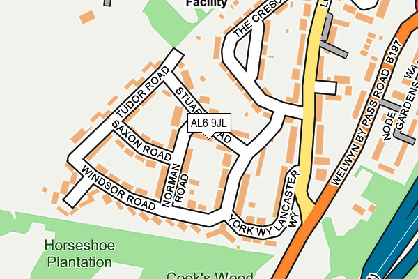 AL6 9JL map - OS OpenMap – Local (Ordnance Survey) AL6 9JL map - OS OpenMap – Local (Ordnance Survey)