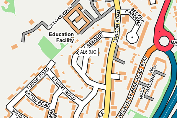 AL6 9JQ map - OS OpenMap – Local (Ordnance Survey) AL6 9JQ map - OS OpenMap – Local (Ordnance Survey)