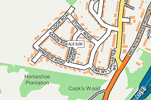 AL6 9JW map - OS OpenMap – Local (Ordnance Survey) AL6 9JW map - OS OpenMap – Local (Ordnance Survey)
