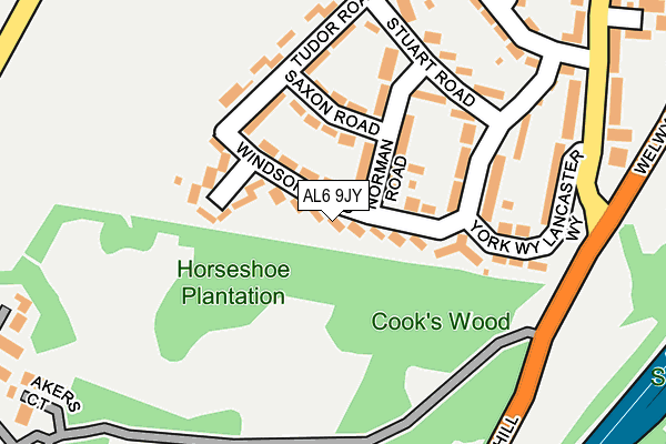 AL6 9JY map - OS OpenMap – Local (Ordnance Survey) AL6 9JY map - OS OpenMap – Local (Ordnance Survey)