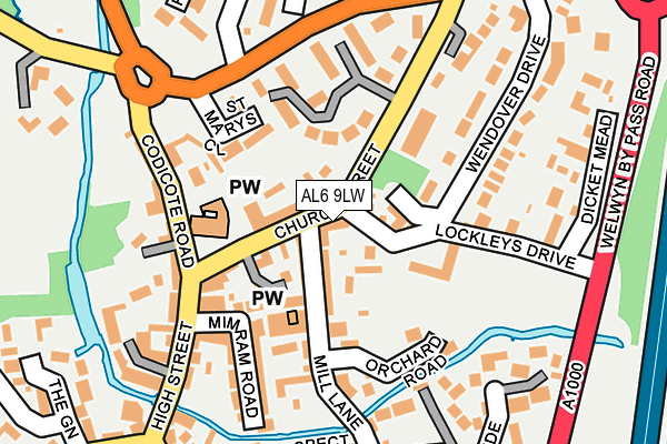 AL6 9LW map - OS OpenMap – Local (Ordnance Survey) AL6 9LW map - OS OpenMap – Local (Ordnance Survey)