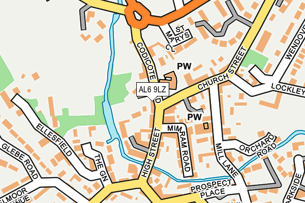 AL6 9LZ map - OS OpenMap – Local (Ordnance Survey) AL6 9LZ map - OS OpenMap – Local (Ordnance Survey)