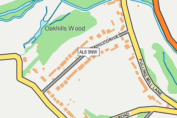 AL6 9NW map - OS OpenMap – Local (Ordnance Survey) AL6 9NW map - OS OpenMap – Local (Ordnance Survey)