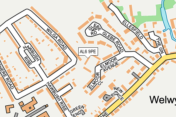 AL6 9PE map - OS OpenMap – Local (Ordnance Survey) AL6 9PE map - OS OpenMap – Local (Ordnance Survey)