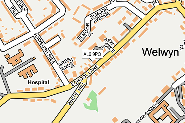 AL6 9PQ map - OS OpenMap – Local (Ordnance Survey) AL6 9PQ map - OS OpenMap – Local (Ordnance Survey)