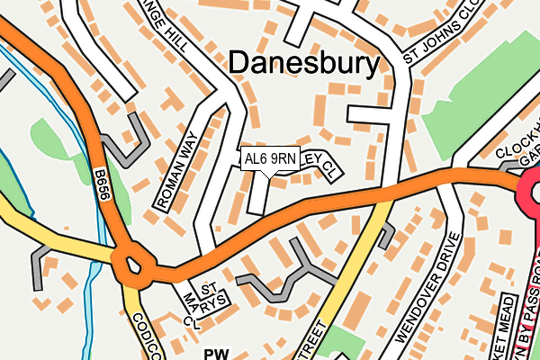 AL6 9RN map - OS OpenMap – Local (Ordnance Survey) AL6 9RN map - OS OpenMap – Local (Ordnance Survey)