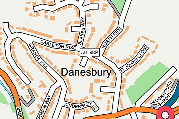AL6 9RP map - OS OpenMap – Local (Ordnance Survey) AL6 9RP map - OS OpenMap – Local (Ordnance Survey)
