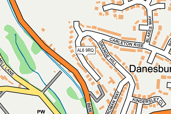 AL6 9RQ map - OS OpenMap – Local (Ordnance Survey) AL6 9RQ map - OS OpenMap – Local (Ordnance Survey)
